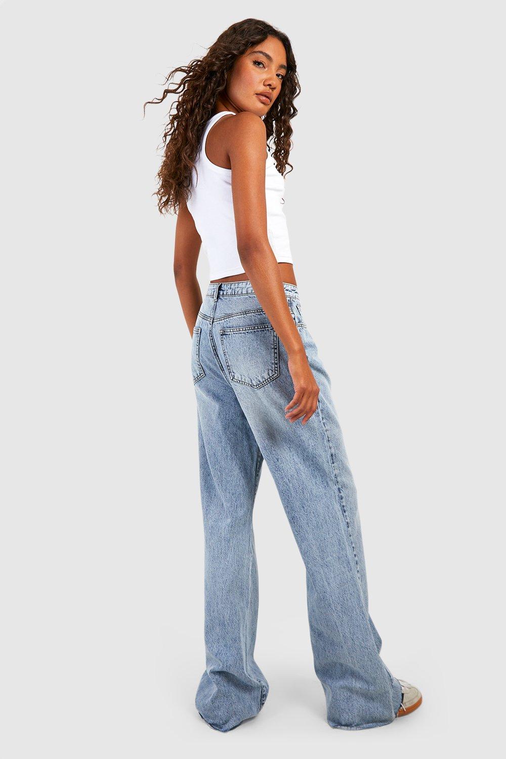 Straight leg jeans sales raw hem